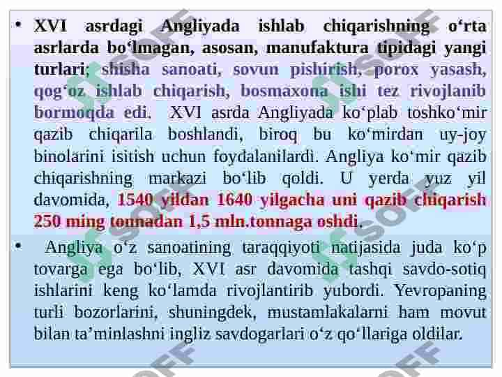 XVI asr  XVII asr boshlarida Angliya 7