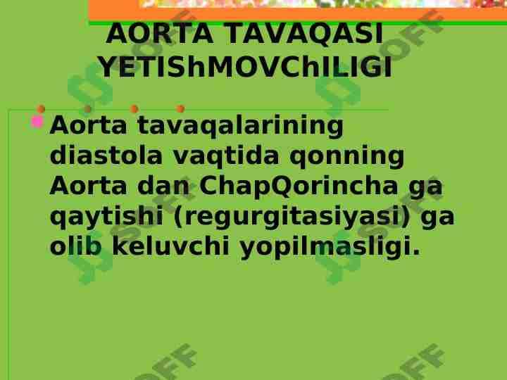 Aorta yetishmovchiligi 1