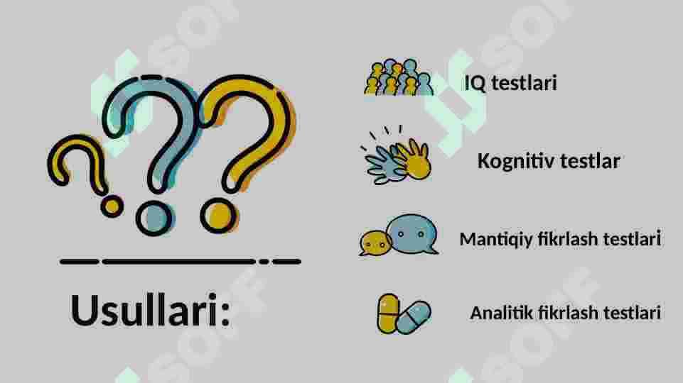 Aqliy ish qobiliyatini aniqlash usullari 2