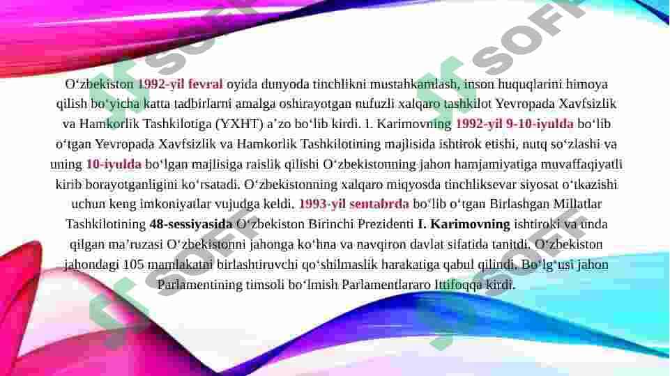 Markaziy Osiyoda xavfsizlik masalalari, terrorizm, giyohvandlik va odam savdosiga qarshi kurashda O’zbekistonning roli 4