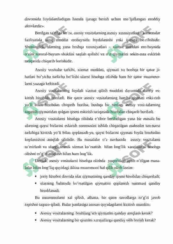 Asosiy vositalar hisobi 3