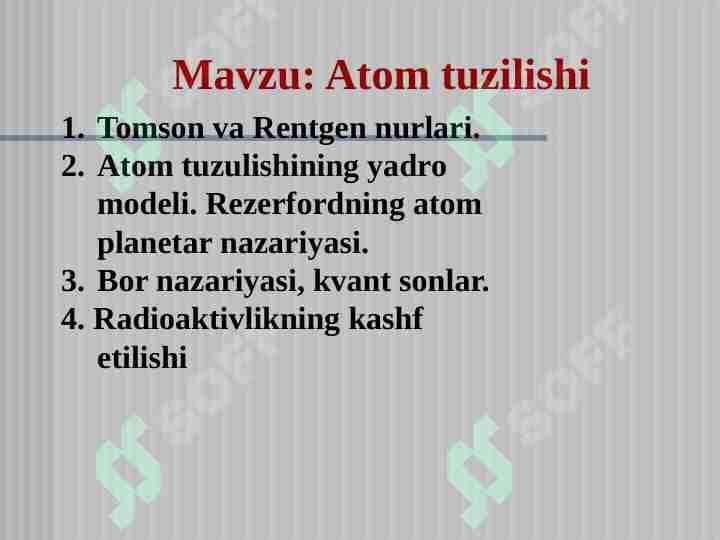 Atom tuzilishi