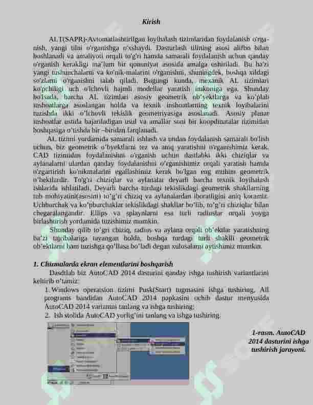 AutoCad dasturi 2
