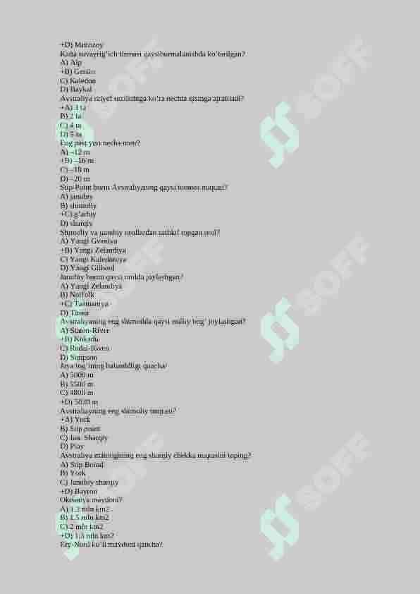 Avstraliya va okeyaniya test 2