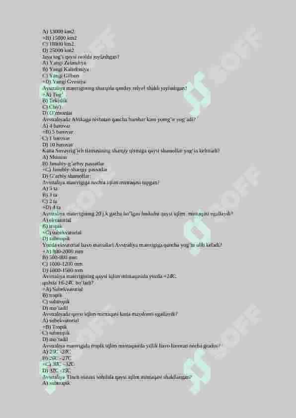 Avstraliya va okeyaniya test 3