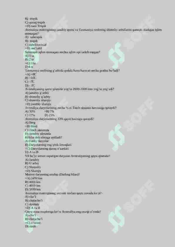 Avstraliya va okeyaniya test 4