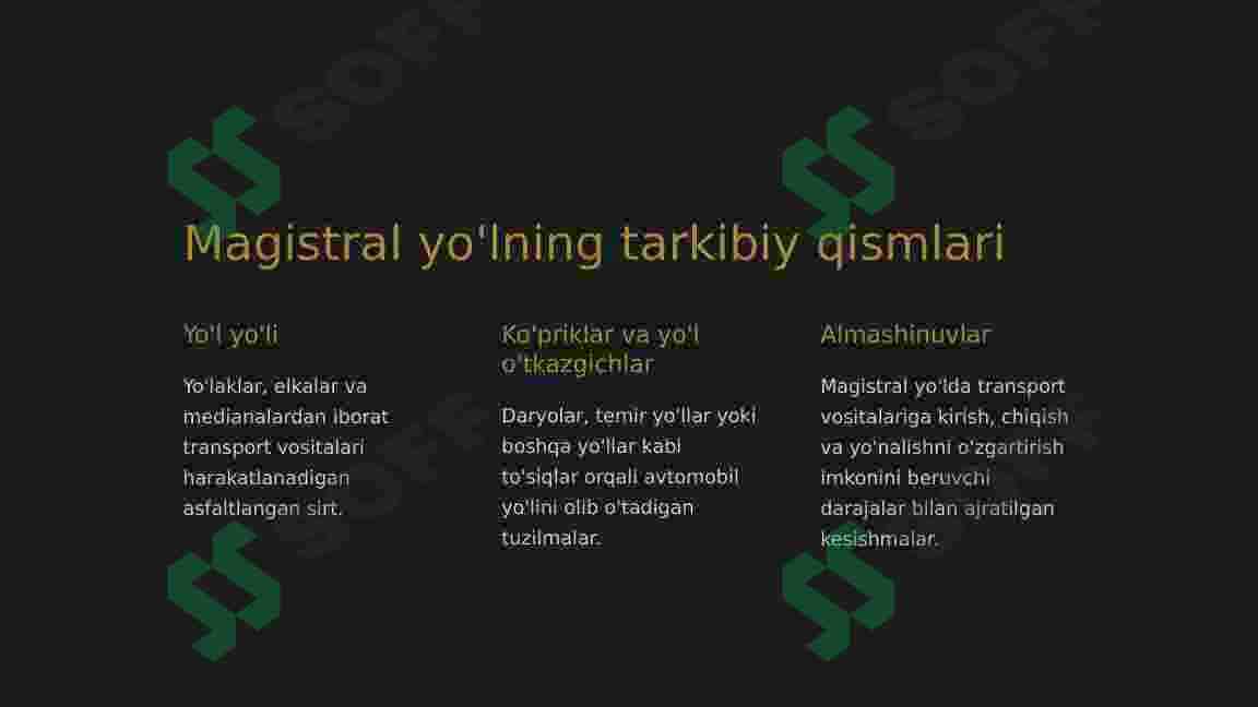 Avtomobil yo'llari va uning elementlarini o‘rganish 2