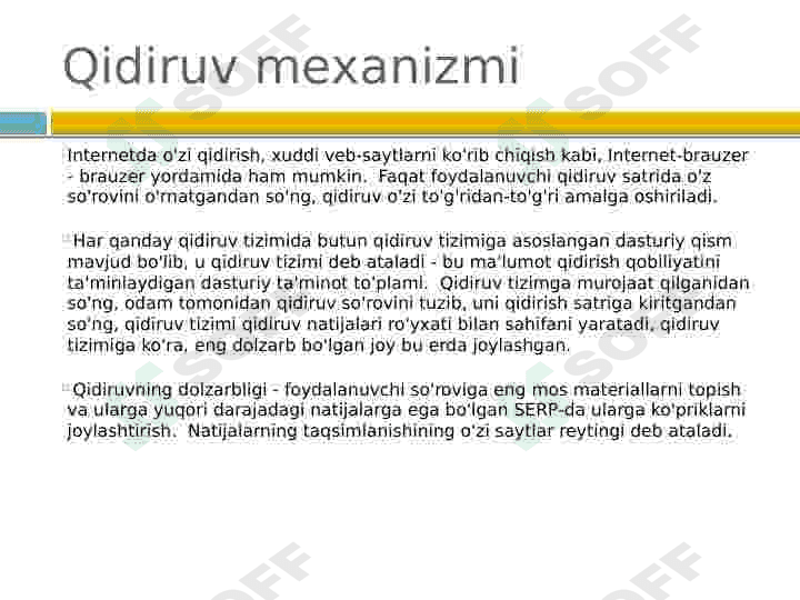 Axborot qidiruv mexanizmlari 2