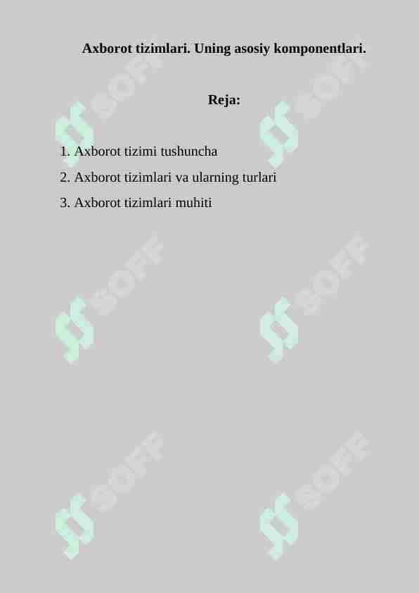 Axborot tizimlari
