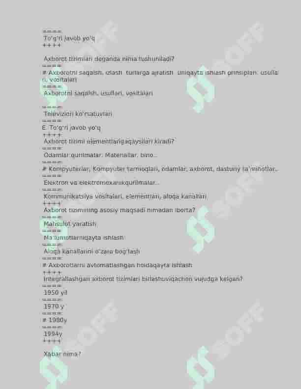 Axborot tizimlari 3