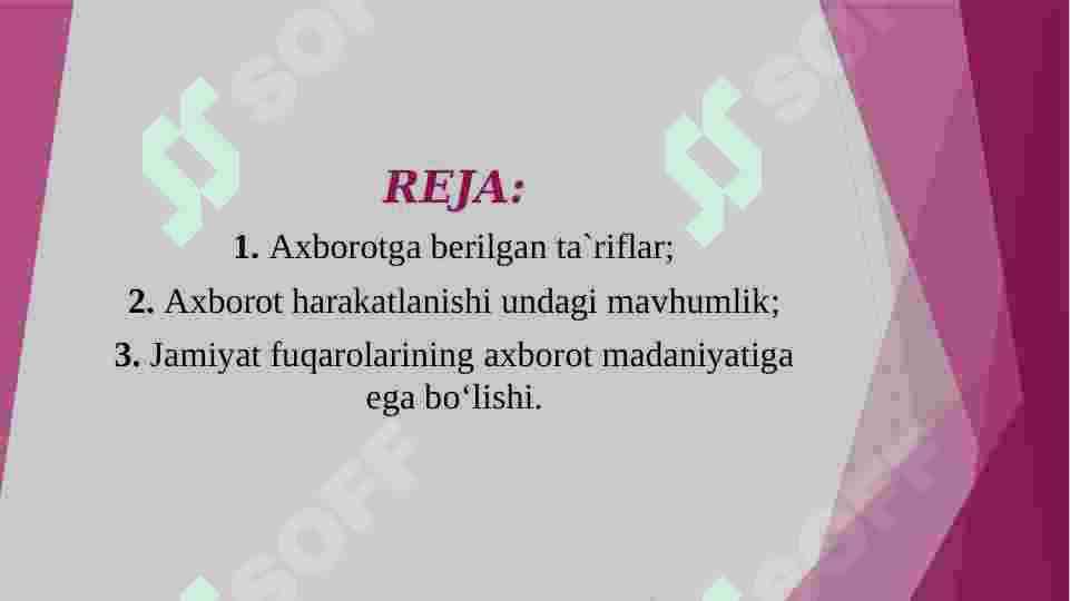 Axborot tushunchasi va axborotga bo'lgan ehtiyoj 2