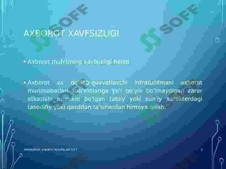 Axborot xavfsizligi 2