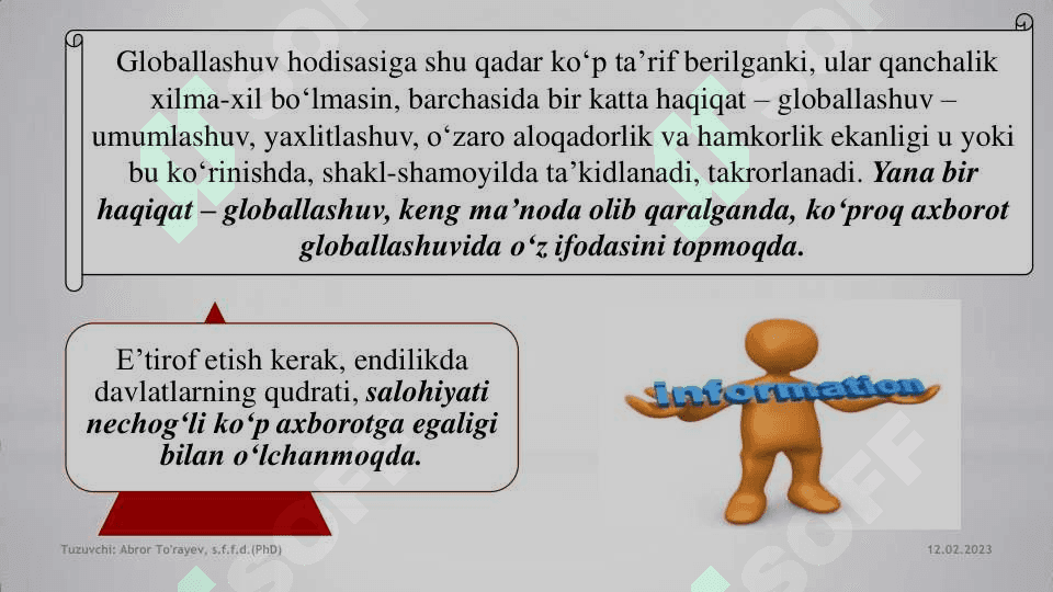 Axborotning jamiyatda tutgan o'rni va ahamiyati 3