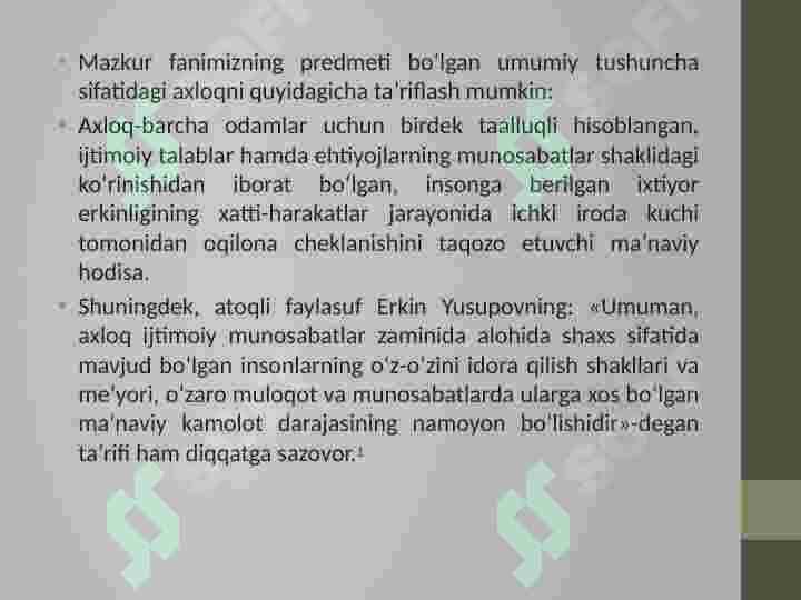 Axloq falsafasi (Etika) 6