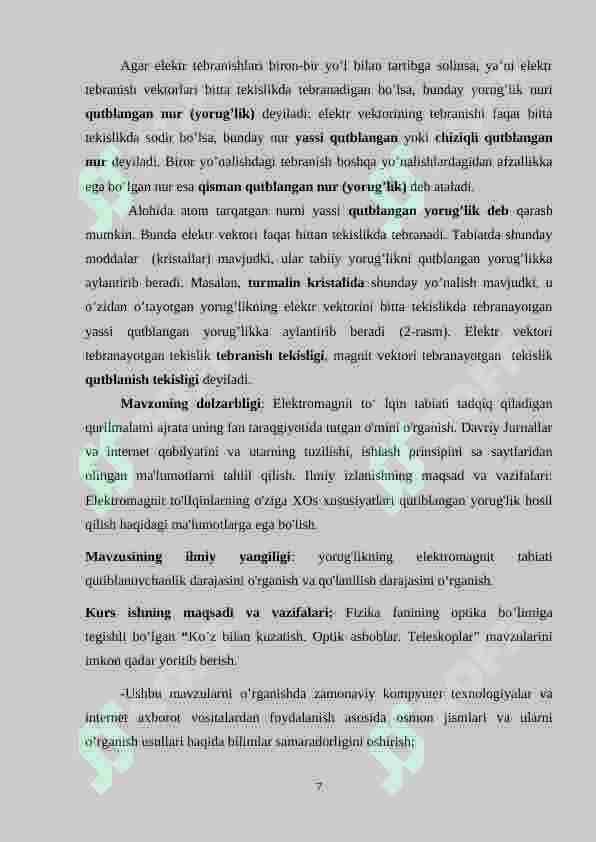 O`zbek tilida qaratqich kelishigining belgili va belgisiz qo`llanilishi 7
