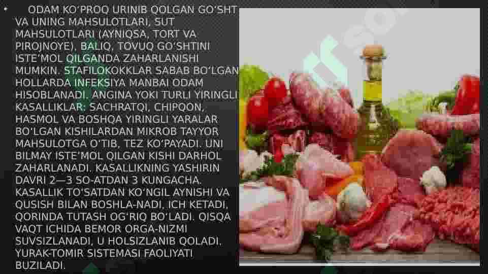"Oziq-ovqatdan zaharlanish turlari" 4