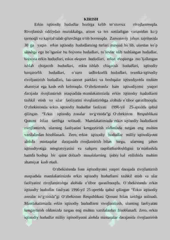 Erkin iqtisodiy iqtisodiy zonalar va kichik sanoat zonalarida ishlab chiqarishni tashkil etish istiqbollari 3