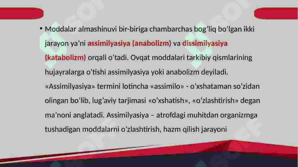 Energiya almashinuvinibg boshqarilishi 2