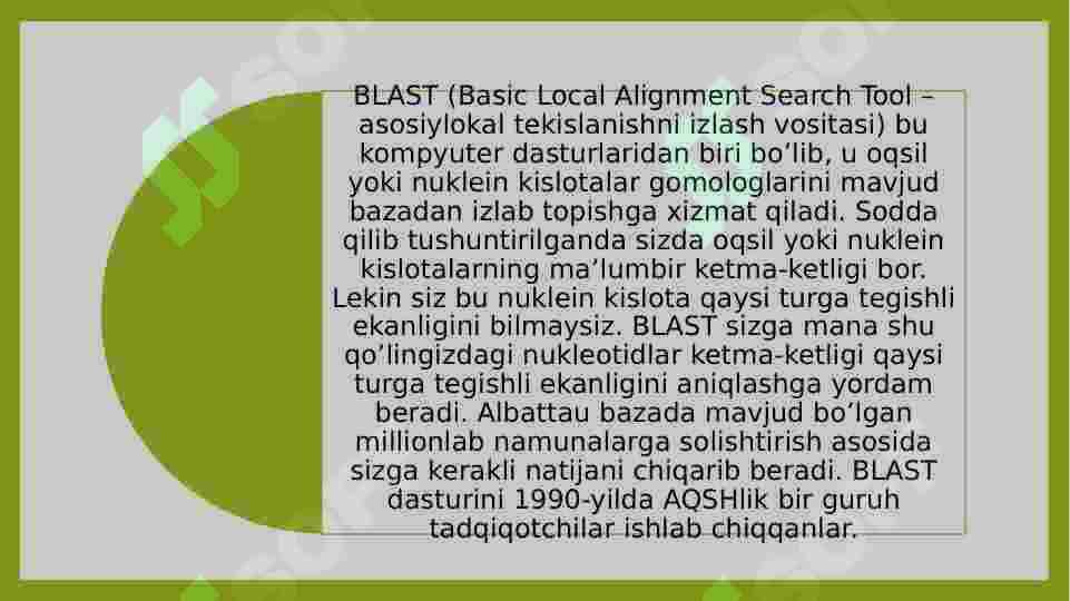 Primer BLAST da ishlash ketma ketligi 2