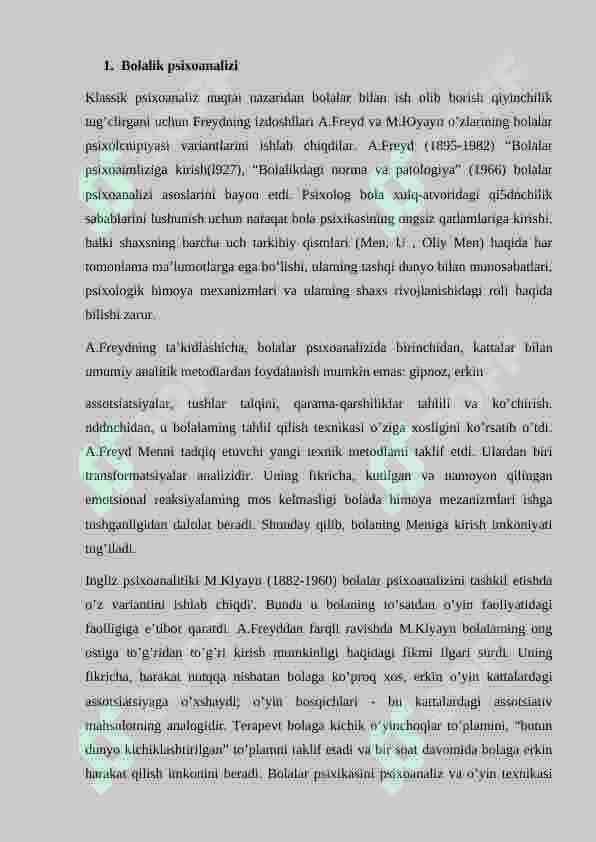 BOLALIK PSIXO ANALIZI 2