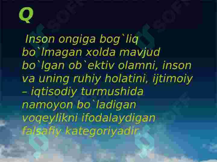 BORLIQ  FALSAFASI. 4
