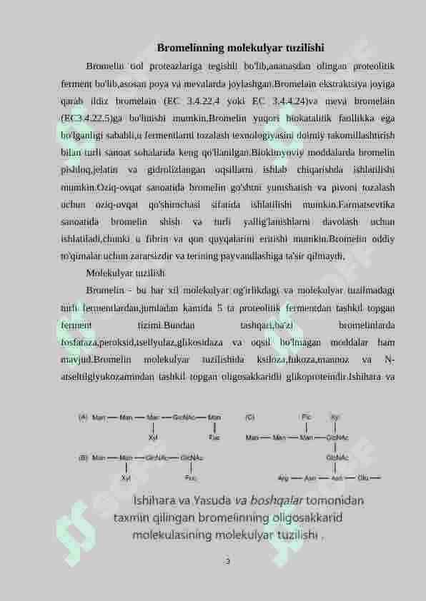 Bromelin fermentining oziq-ovqat sanoatida qo’llanilishi 3