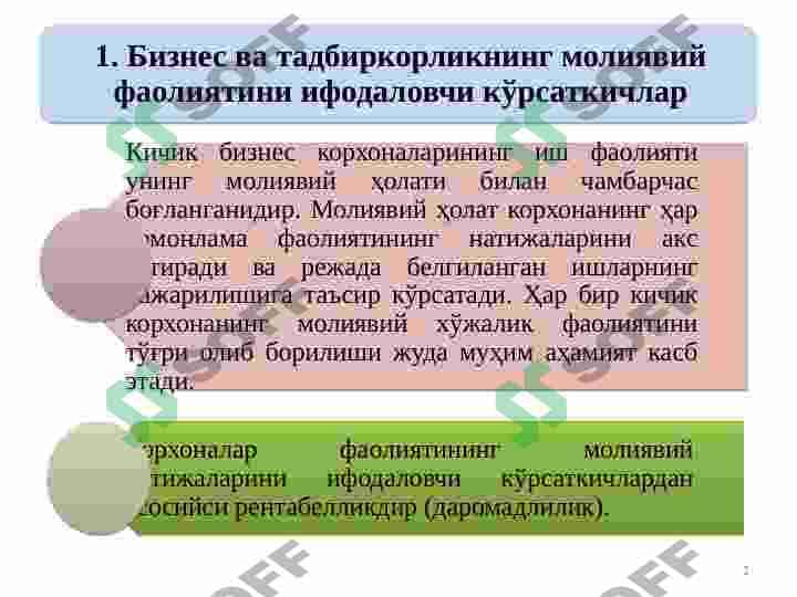 BIZNES FAOLIYATI SUBYEKTLARINING MOLIYAVIY FAOLIYATI TAHLILI 2