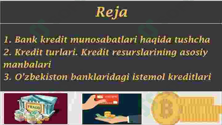 Bank kredit munosabatlari 2