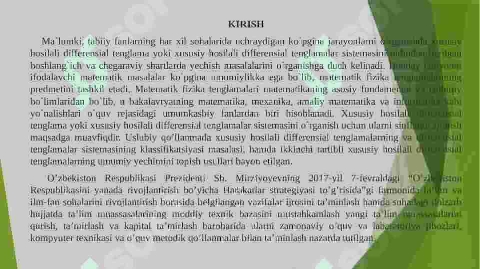 IKKINCHI TARTIBLI XUSUSIY HOSILALI DIFFERENSIAL TENGLAMALARNING  KLASSIFIKATSIYASI VA UNI KANONIK KO’RINISHGA KELTIRISH MASALALARI 3