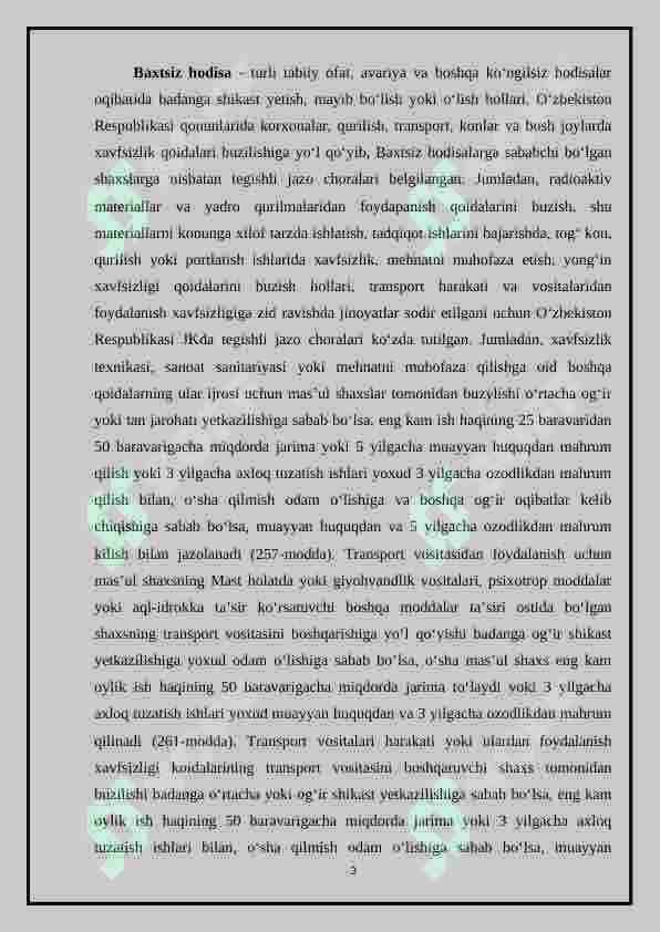 Baxtsiz hodisalar tufayli yuzaga keluvchi umumiy iqtisodiy zararni hisoblash 2