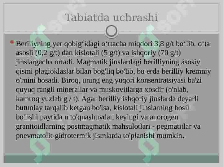 Berilliy metali 6