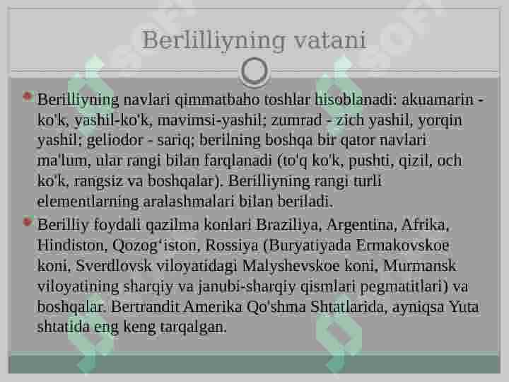 Berilliy metali 8