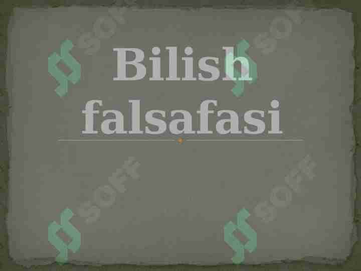 Bilish falsafasi