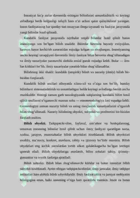 Bilish falsafasi 3