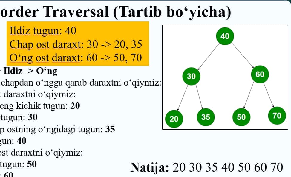 Binar daraxtlar ustida amallar 2
