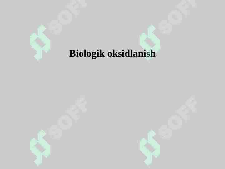 Biologik oksidlanish