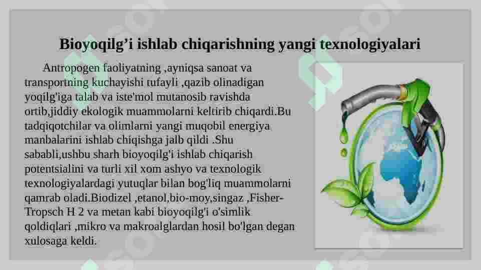 Noan’anaviy usulda Bioyoqilg’I olish texnologiyasi 2