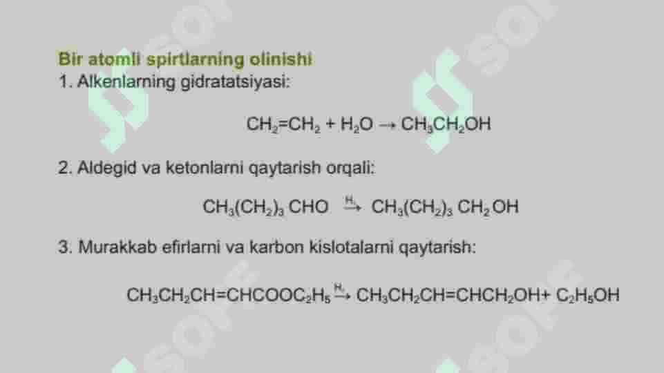 Bir atomli spirtlar 7