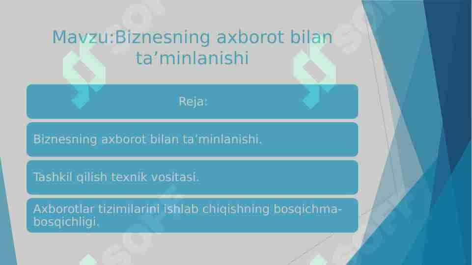 Biznesning axborot bilan taʼminlanishi