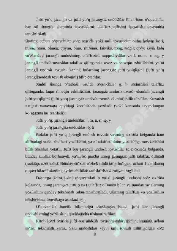 Bo‘g‘in ustida ishlash 8