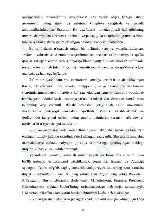 BOLA TARBIYASIDA XORIJIY MAMLAKATLAR TAJRIBASIDAN FOYDALANISHNING METODIK IMKONIYATLARI 6