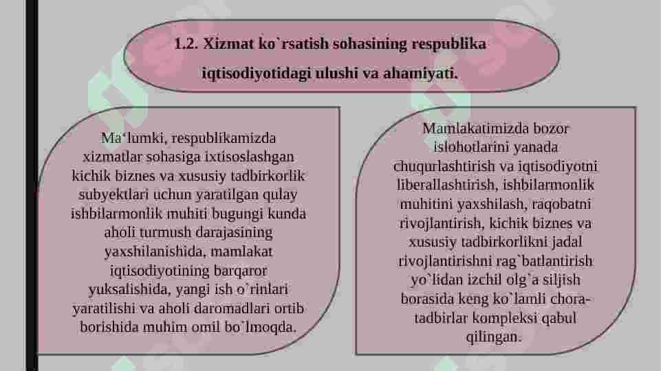 Aholiga xizmat ko`rsatish sohalari geografiyasi 6