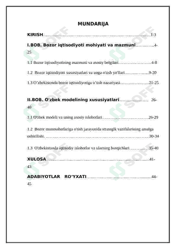 Bozor iqtisodiyotiga o'tishning o'zbek modeli va uning o’ziga xos xususiyatlari 2