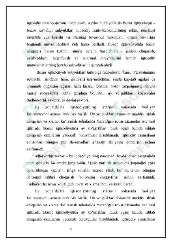 Bozor iqtisodiyotiga o'tishning o'zbek modeli va uning o’ziga xos xususiyatlari 8