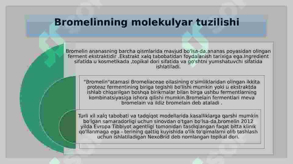 Bromelin fermentining oziq-ovqat sanoatida qo’llanilishi 2