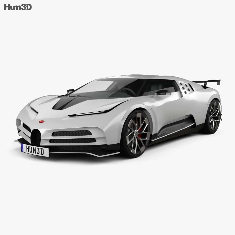 Bugatti Centodieci white  3D model 1