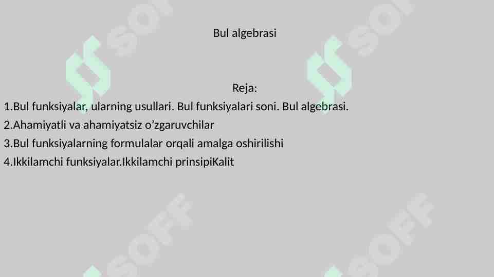 bul algebrasi 1