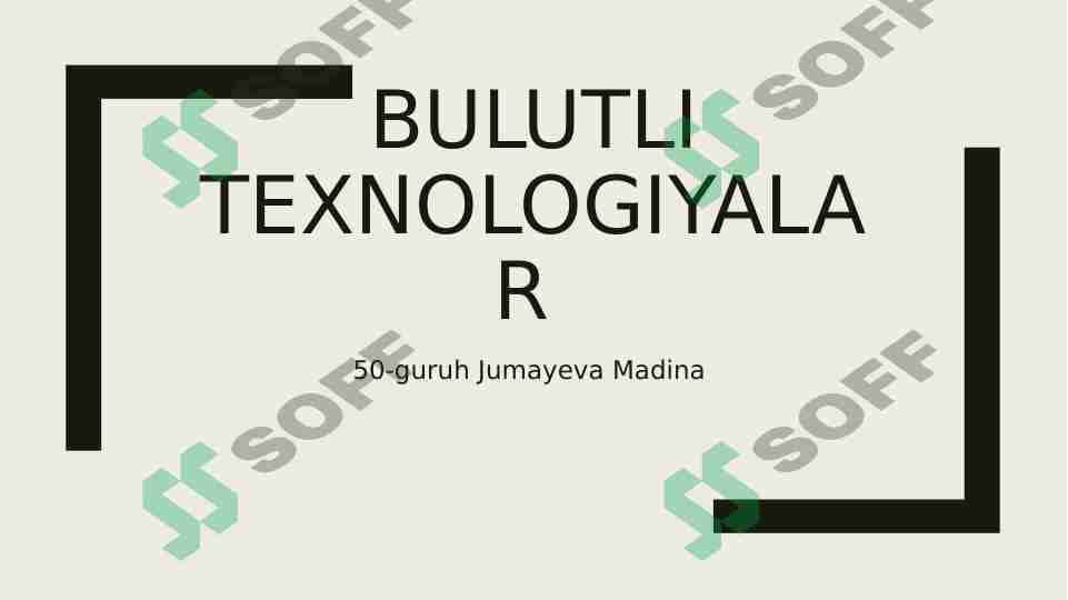 Bulutli texnologiyalar 1