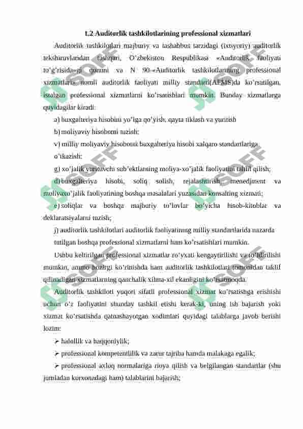Auditorlik faoliyatining tashkiliy asoslari 7