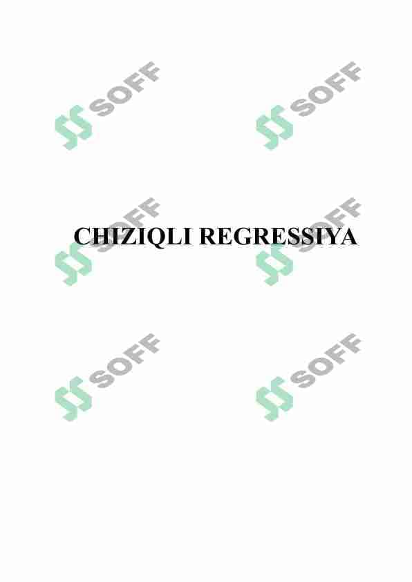 CHIZIQLI REGRESSIYA